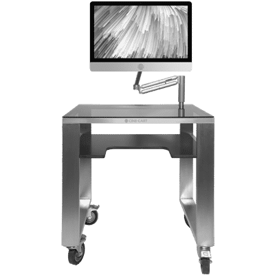 CUSTOM MOBILE DESK WITH SCREEN SUPPORT